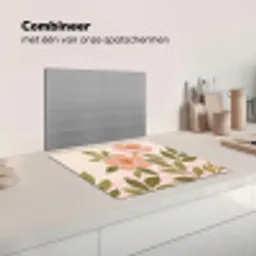 Grafisch - Bloemen - Roze Inductie beschermer vinyl 3mm middel -wsfeer7_website