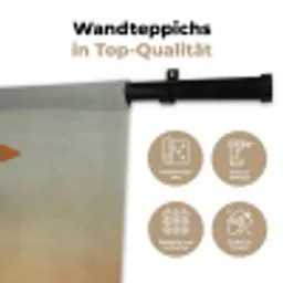 Minimalistisch - Silhouet - Oranje Wandkleed katoen klein -tsfeer2_DE