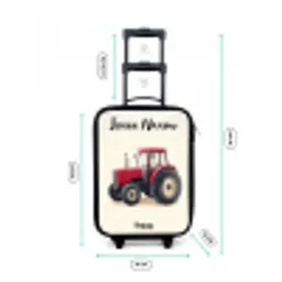 Tractor - Getekend - Rood Kinderkoffer - Zwart klein -productfoto_formaten