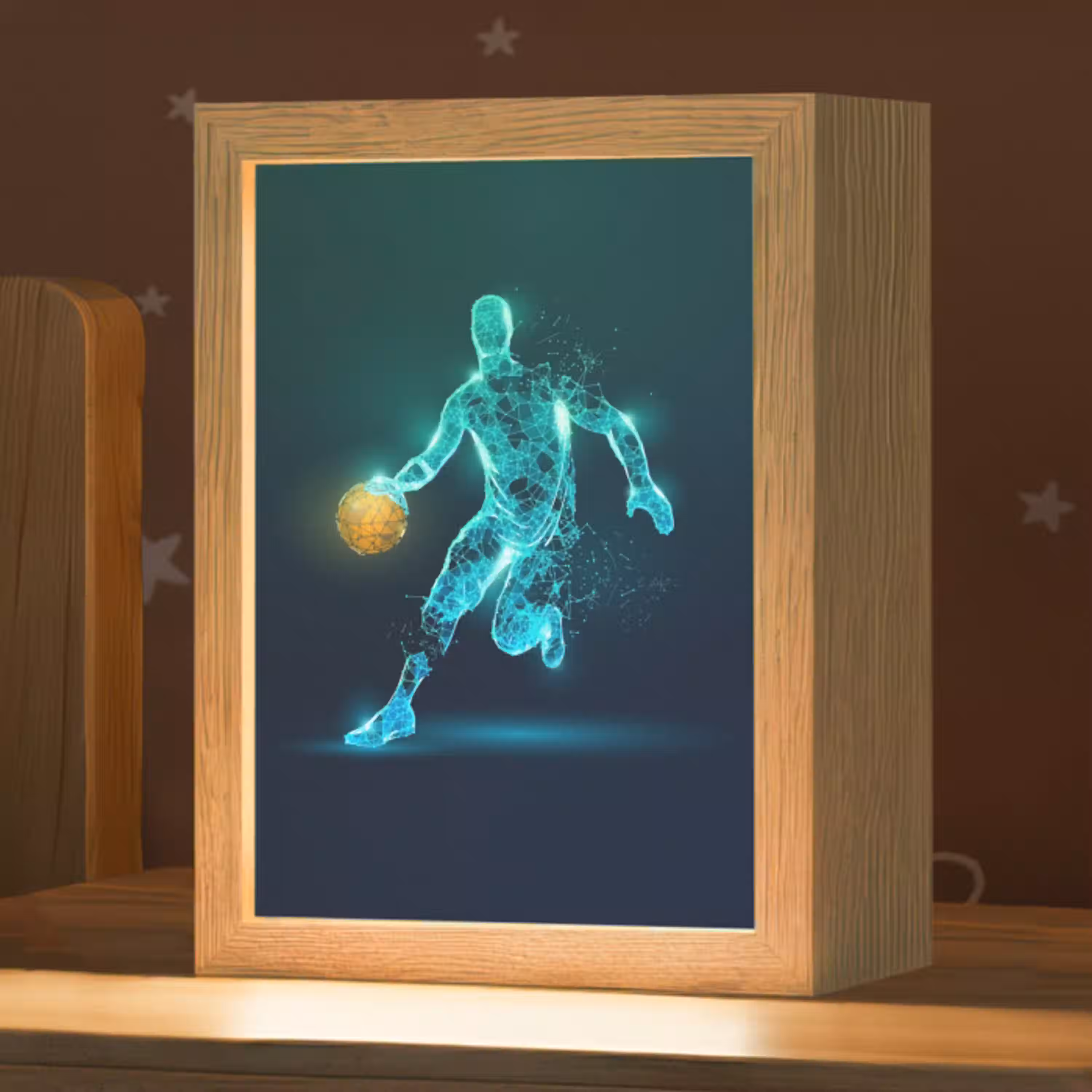 Basketbalspeler - Digitaal - Groen - Blauw Light Box met kabel klein -zzz_3d_website
