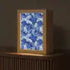 Palmblad - Patroon - Blauw Light Box met kabel (Tafellamp) klein 925 -z3d_website