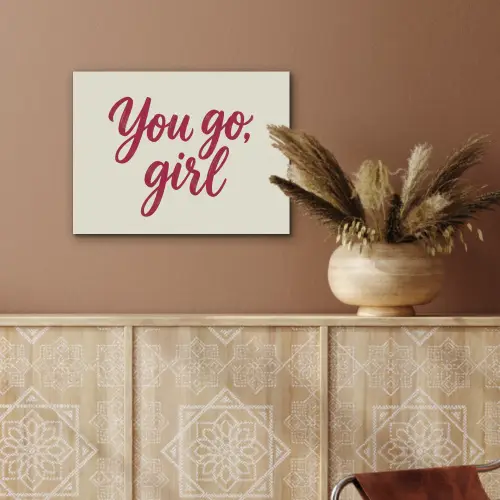 you go girl - Rood - Wit PET vilt klein -sfeer4