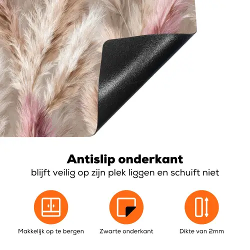 Pampasgras - Pluizig - Kleurrijk Inductie beschermer vinyl 3mm klein 276 -zzzzzzz-td-onderkant