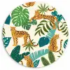 Jungle - Luipaard - Planten - Patroon - Meiden - Jongens Wandcirkel kunststof plaat 5mm dik klein -3d