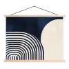 Donkerblauw - Abstract - Lijnen textielposter latten blank klein -3d