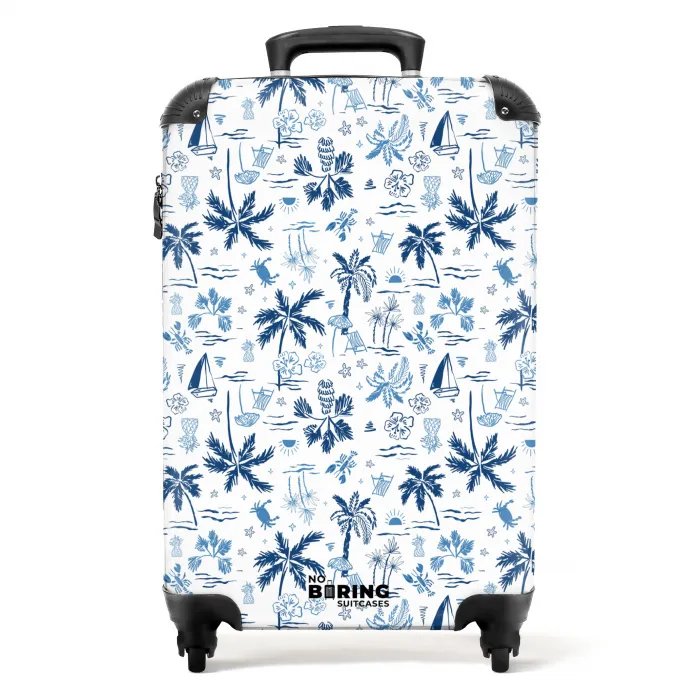 Vakantie patroon blauw NBS - Handbagage koffer - Kinderen Unisex middel -productfoto_recht