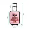 Roze uil met blauwe ogen Kinderkoffer - Zwart klein -productfoto_formaten