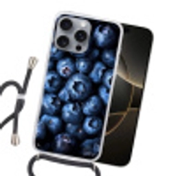 Bessen - Blauw - Fruit Hoesje iPhone 16 Pro Max met koord klein -sfeer1