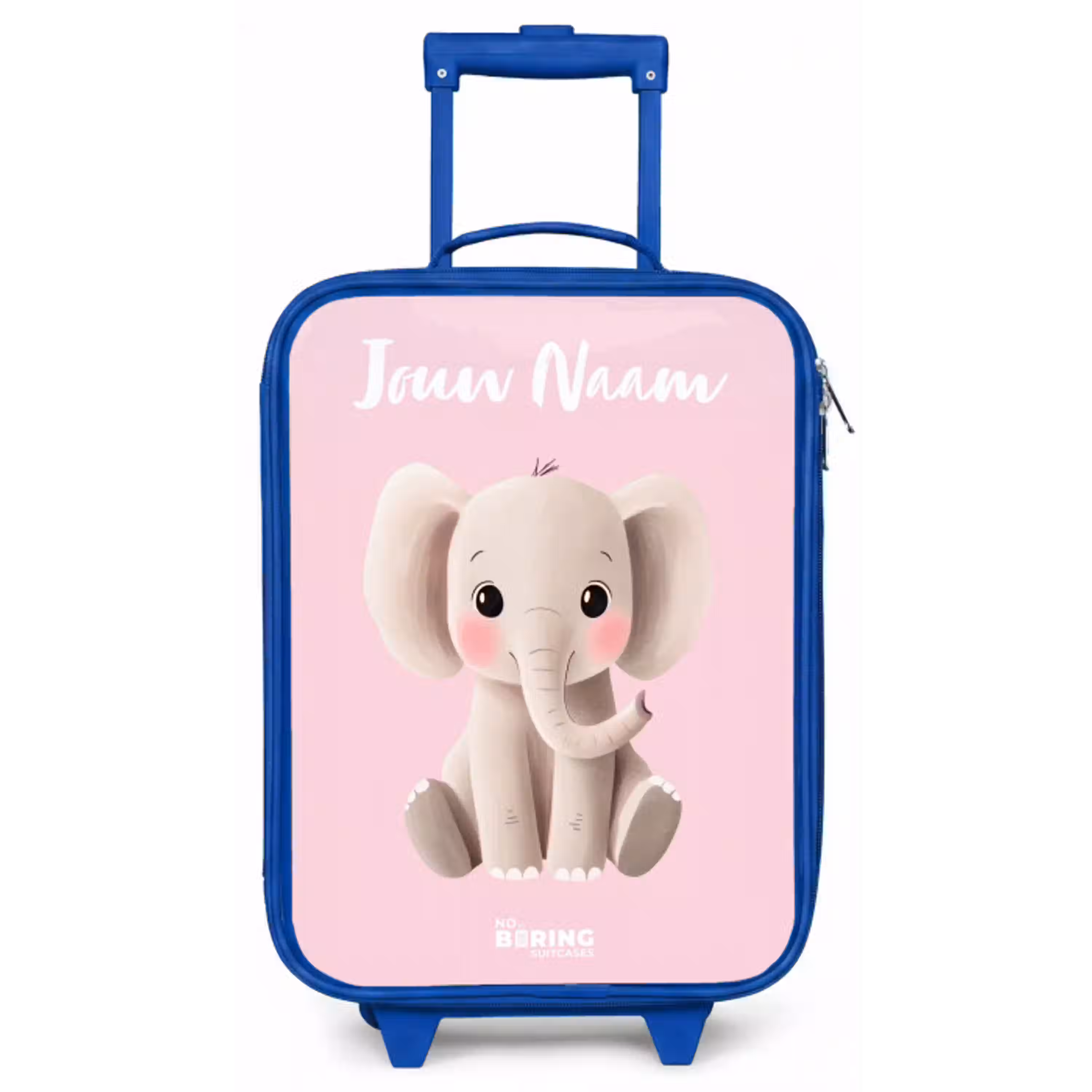 Olifant - Grijs - Baby - Slurf Kinderkoffer - Blauw klein -zz3dotto