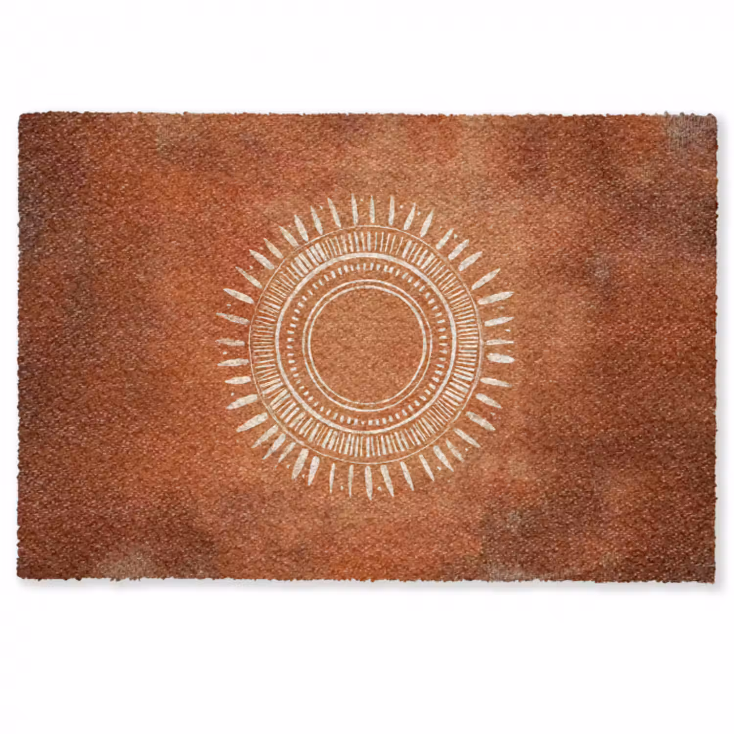 Fußmatte - Abstrakt - Linien - Sonnenstrahlen - Rötlichbraun