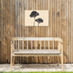 Bladeren - Minimalistisch - Zwart Tuinposter op houten frame 2 cm dik klein -sfeer4