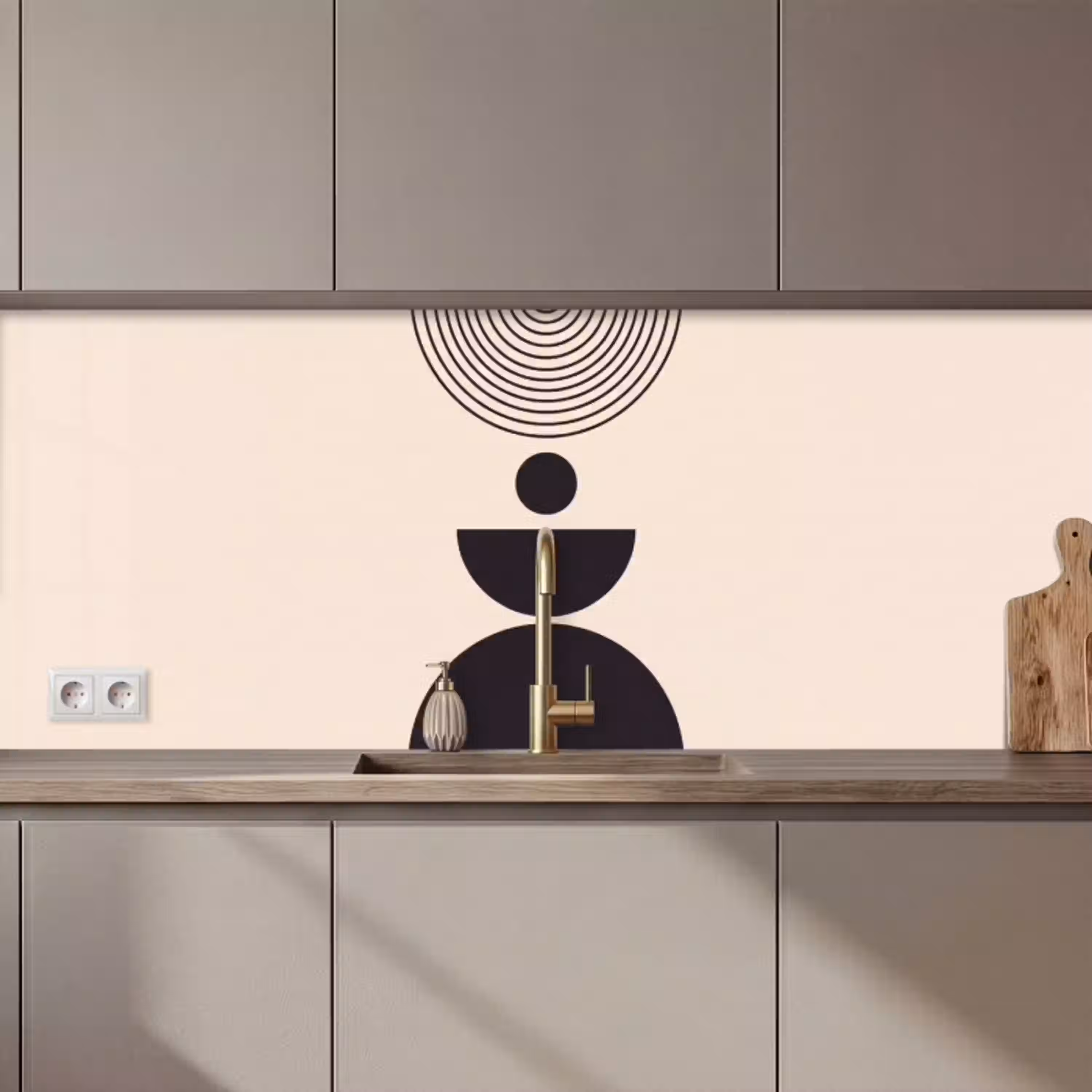 Geometrische balans - Kunst keuken achterwand 2 middel zz_3dshopping