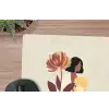 Vrouw - Minimalistisch - Bloem muismat rubber klein -closeup