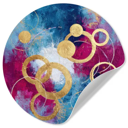 Cirkels - Goud - Abstract Wandcirkel behangsticker klein -3d