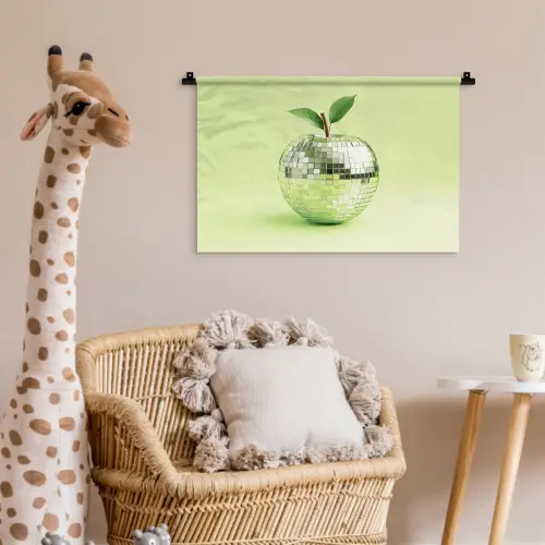 Groen - Disco - Decoratie - Appel Wandkleed katoen klein -wsfeer5_kind