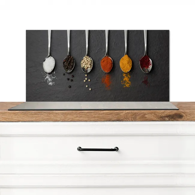 Het Spectrum van Specerijen Spatscherm Aluminium klein -3d_zonderpan