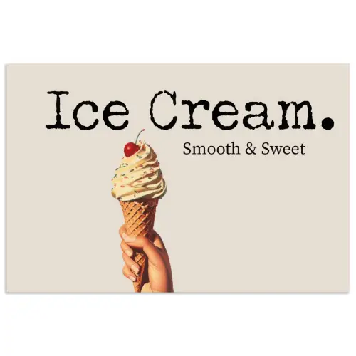 Ice cream - Softijs - Kleurrijk - Kers poster papier klein -3d