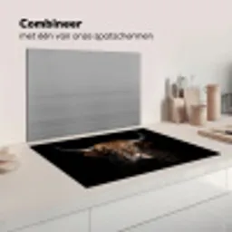 Schotse hooglander - Portret - Zwart - Dier Inductie beschermer vinyl 3mm klein -wsfeer7_website