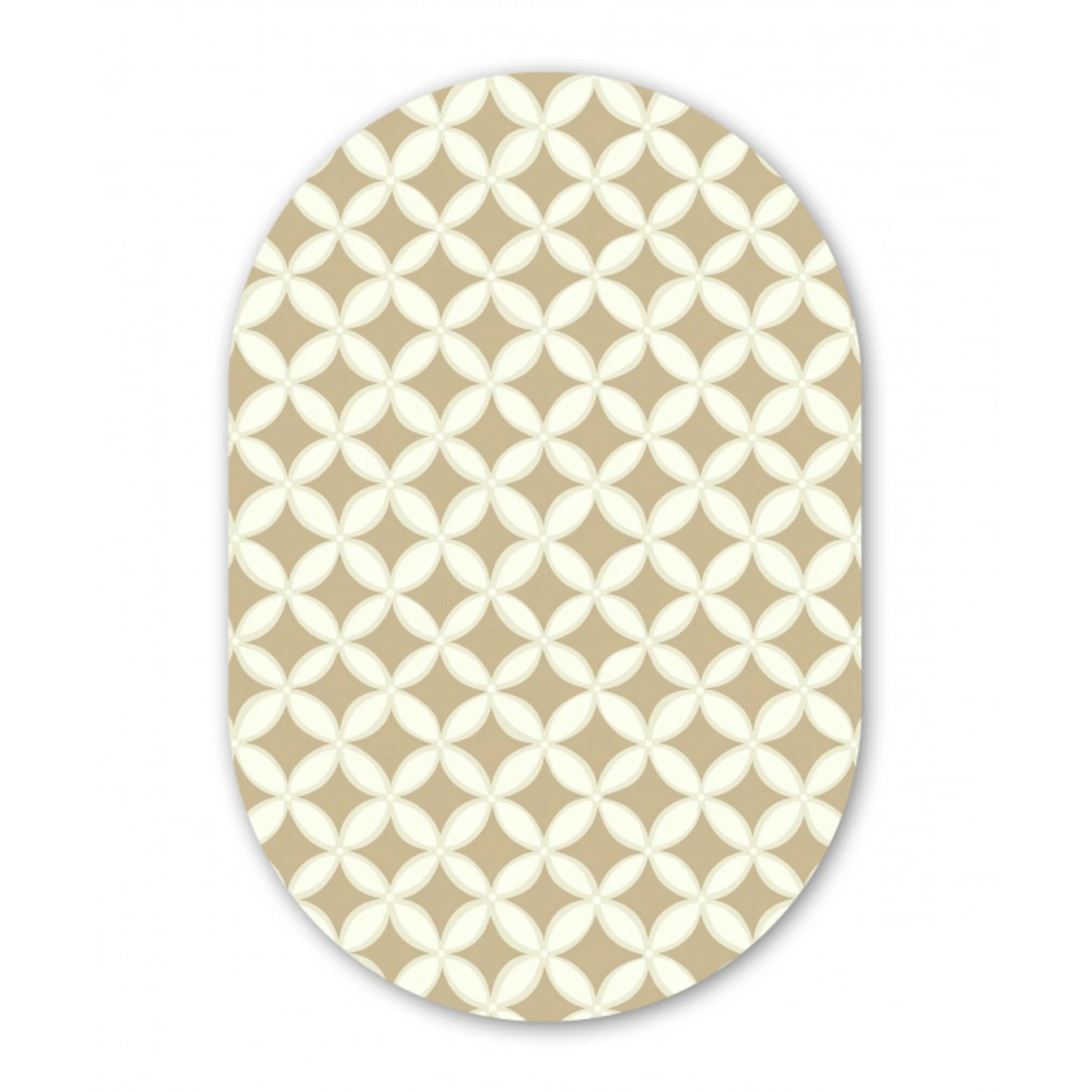 Symmetrisch - Motief - Beige Wandcirkel Ovaal Aluminium middel 839 -3d