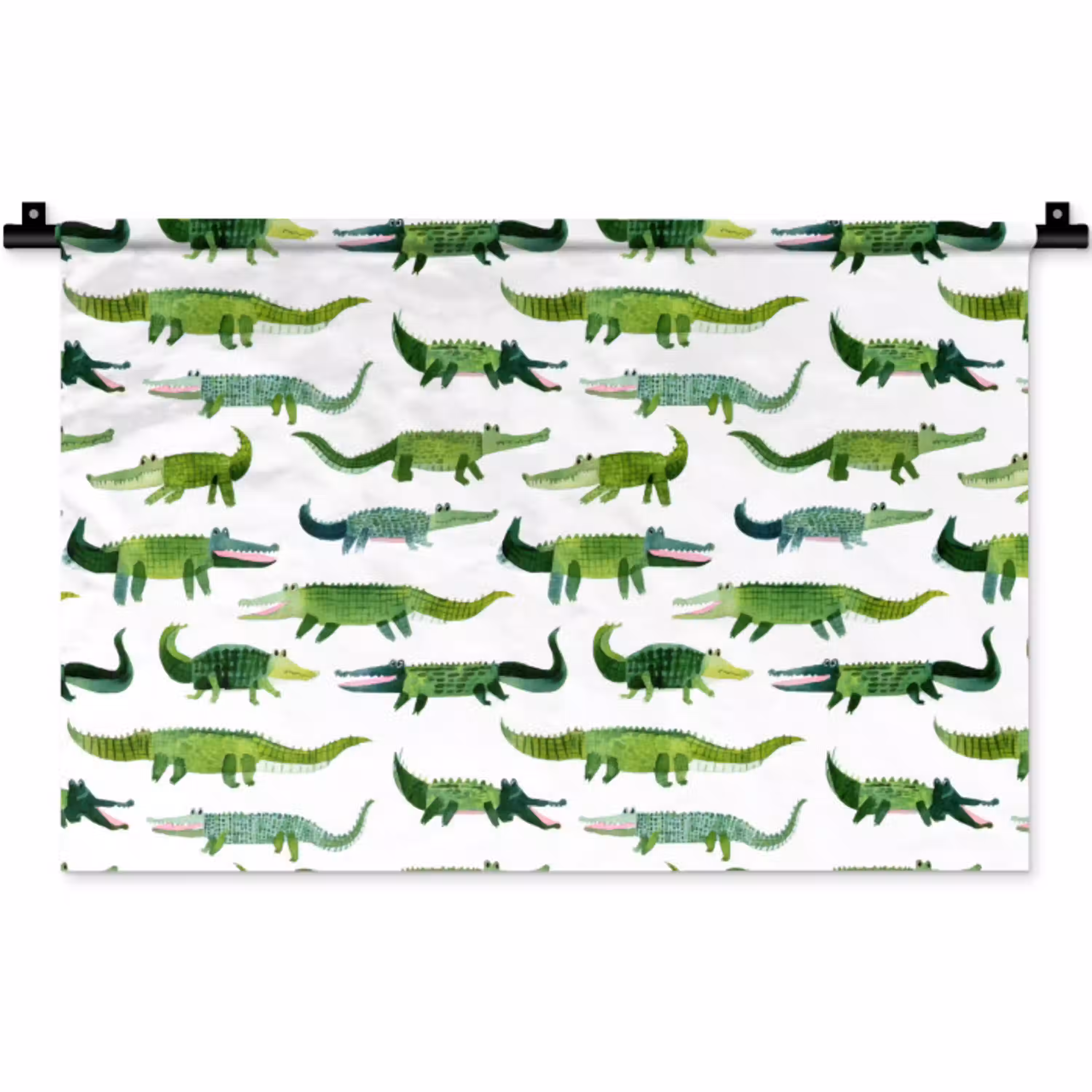 krokodillen - Speels - Groen Wandkleed katoen klein 269 -zz3d