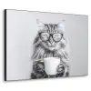 Kat - Bril - Mok - Pluizig Textielframe zwart klein -3d