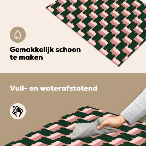 Vlechtpatroon - Groen - Roze - Geometrisch Inductie beschemer met haakjes klein 777 -ky-schoon-nl
