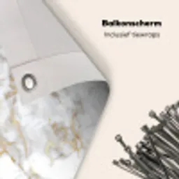 Gouden aders - Marmer - Wit Balkonbeschermer Duitsland klein 596 -closeup_NL