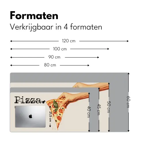 Pizza - Kaas - Pepperoni Muismat XXL klein -sfeer5