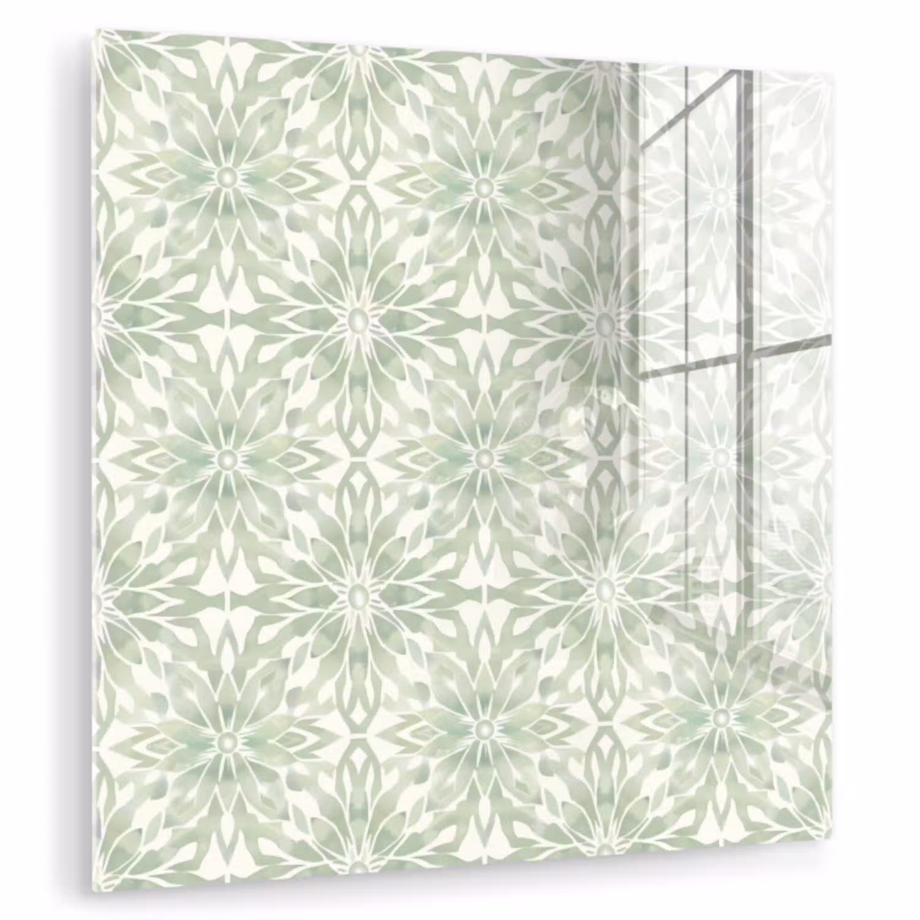 Saliegroen - Symmetrisch - Mandala - Ornament - Patroon plexiglas 5mm klein 11 -zzzproduct_nieuw