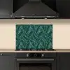 Palmbladeren - Blauw - Tint - Zwart keuken achterwand spatscherm klein 900 -sfeer1