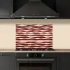 Golven - Rood - Patroon - Crème keuken achterwand spatscherm klein 900 -sfeer1