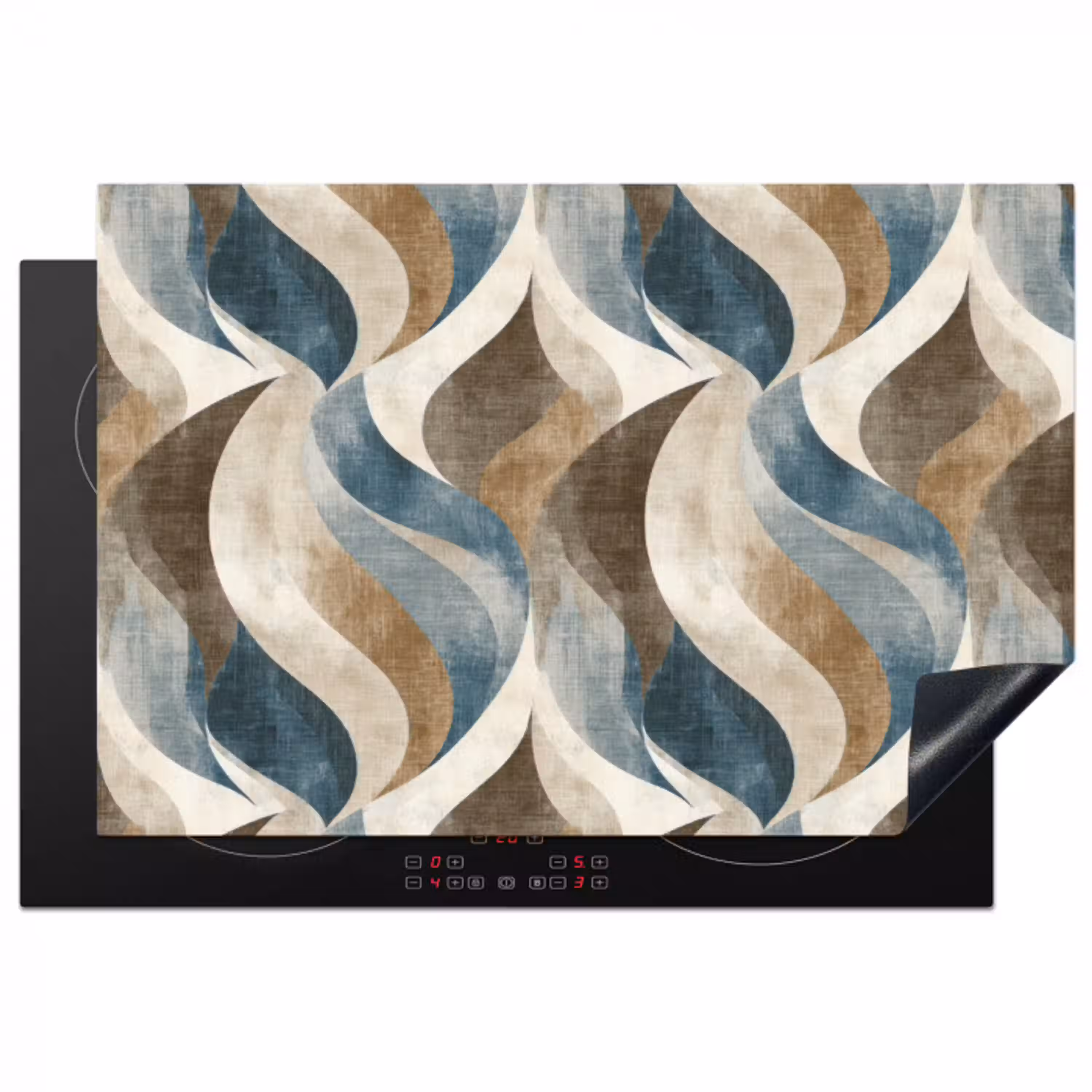 Abstract - Golven - Kleurrijk Inductie beschermer vinyl 3mm klein 276 -3d