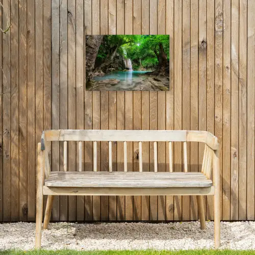Jungle - Waterval - Planten - Water - Natuur Tuinposter op houten frame 2 cm dik klein -sfeer4