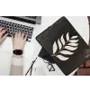 Blad - Wit - Minimalistisch laptophoes neopreen klein -bureau
