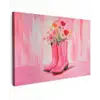 Roze - Bloemen - Cowboy canvas 2cm klein -z3d