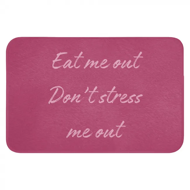 Badmat - eat me out don't stress me out - Roze - Minimalistisch