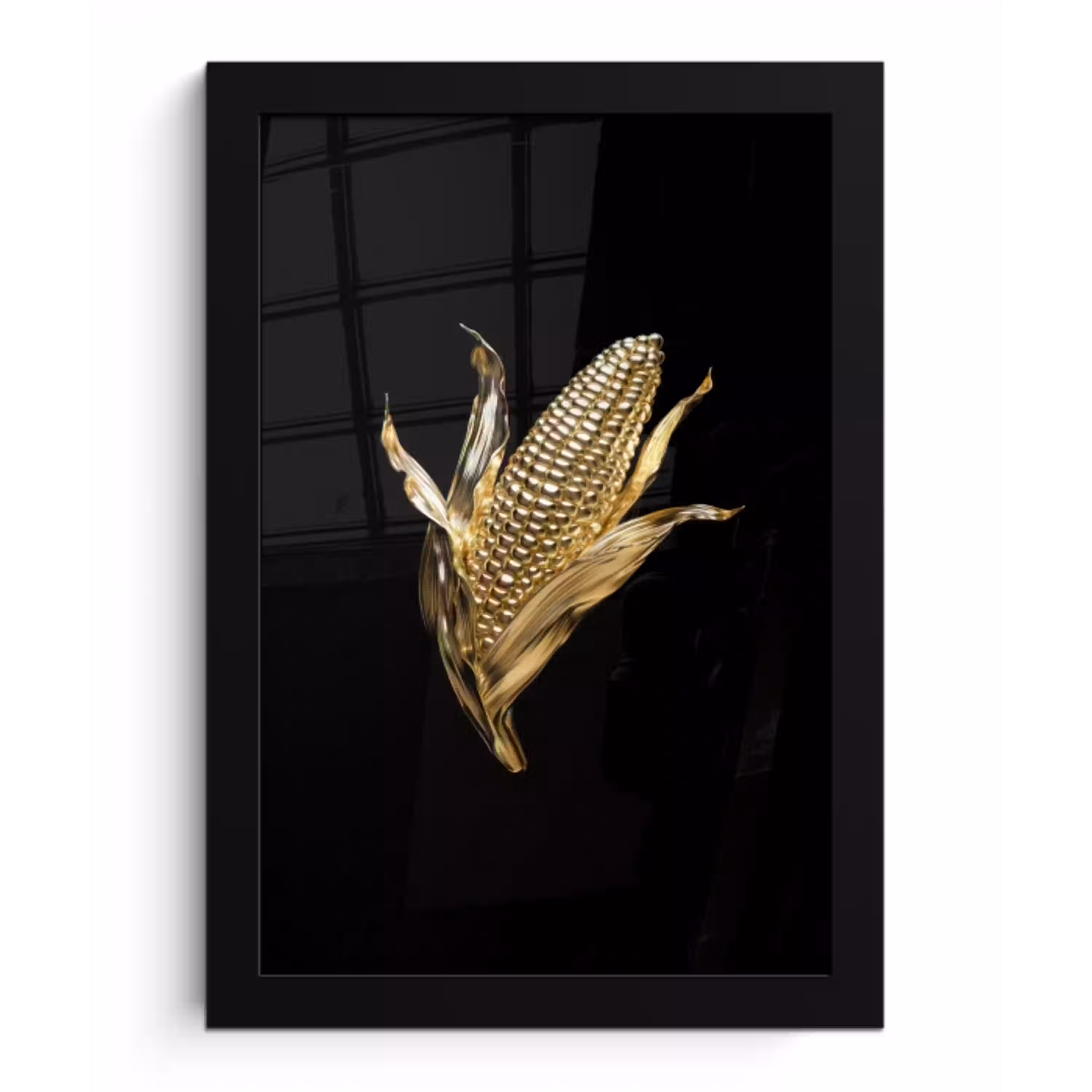 Mais - Eten - Goud - Zwart fotolijst zwart zonder passe partout klein -3d