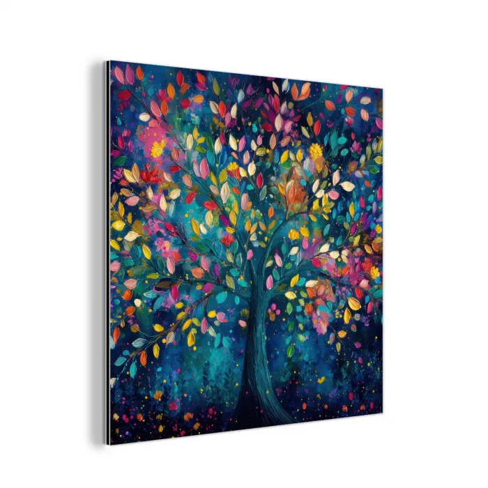 Kleurrijk - Boom - Magisch - Abstract aluminium wit klein -3d