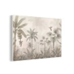 Jungle - Banenboom - Kolibrie - Beige forex 5mm xxl -3d