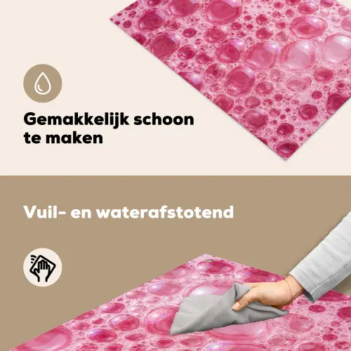 Roze - Schuim - Bubbels Inductie beschemer met haakjes klein -ky-schoon-nl
