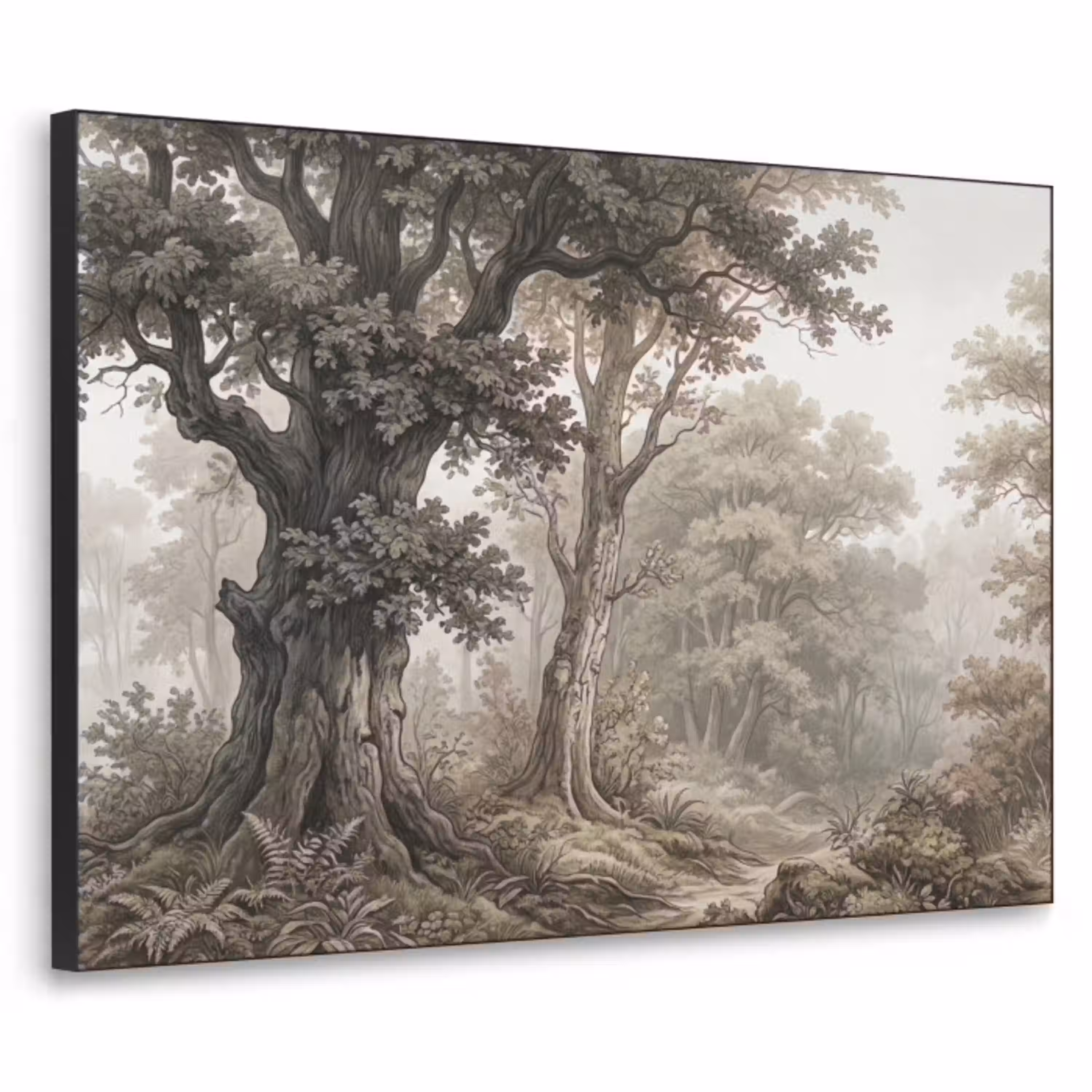 Natuur - Bos - Eik Textielframe zwart klein -3d