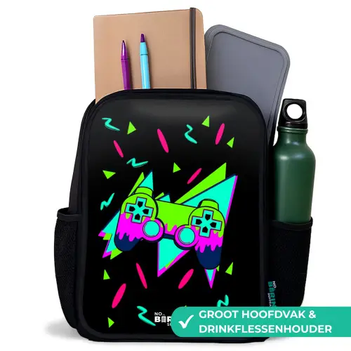 Neon controller op zwart Rugzak - Zwart middel -inhoud_NL