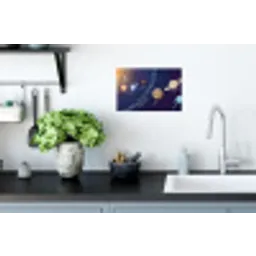 Planetenstelsel - Ruimte - Illustratie Muursticker klein -keuken