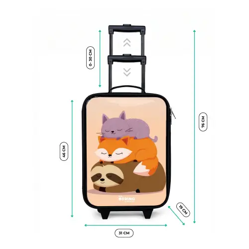 Dieren - Slapen - Samen Kinderkoffer - Zwart klein -productfoto_formaten