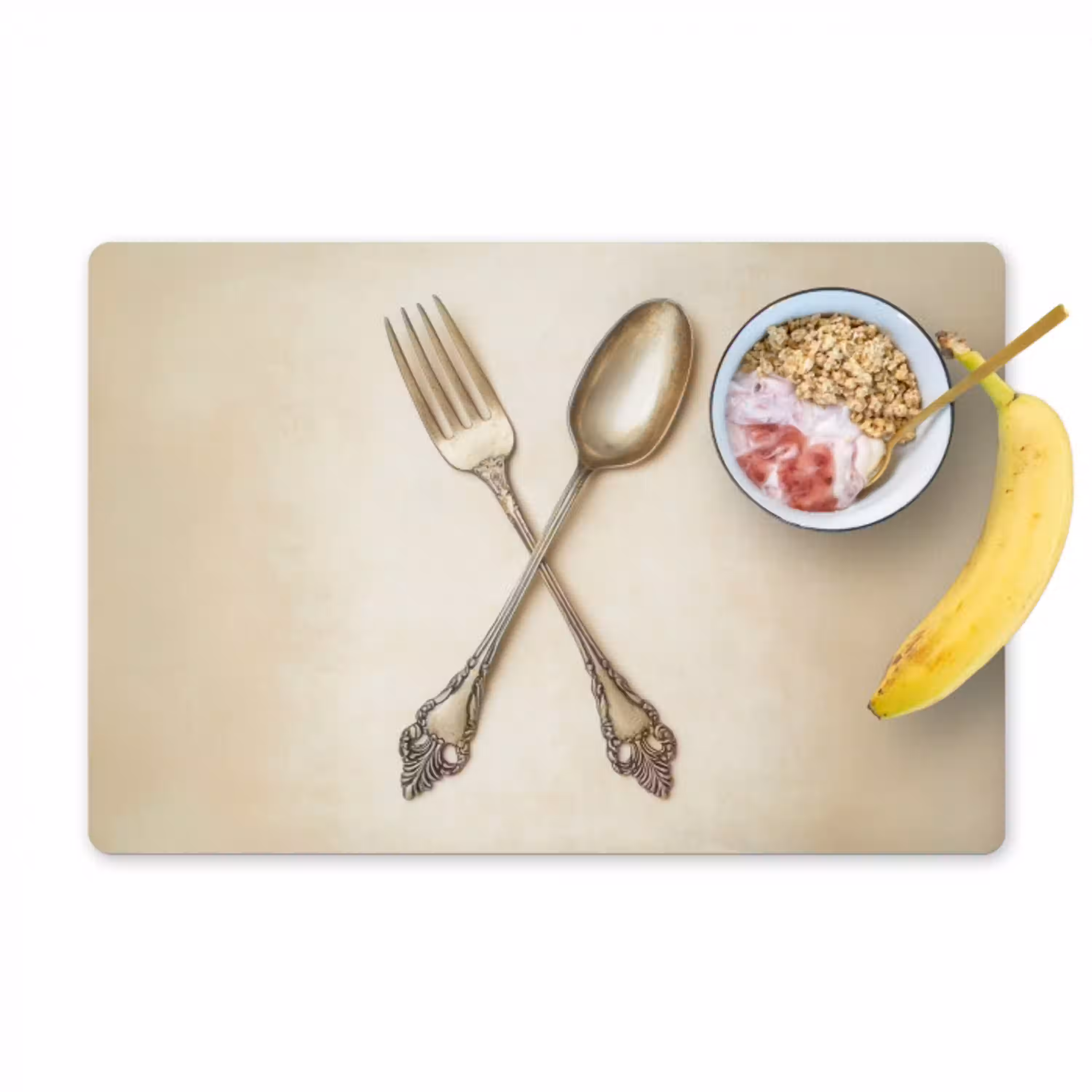 Beige - Vintage - Bestek Placemat vinyl groot -zzzproduct_Kitchenyeah-website