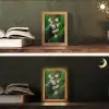 Bloemen - Wit - Bladeren - Lelietjes Light Box met kabel (Tafellamp) klein -sfeer3
