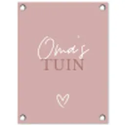 Oma's Tuin met Hart tuinposter los doek klein -3d