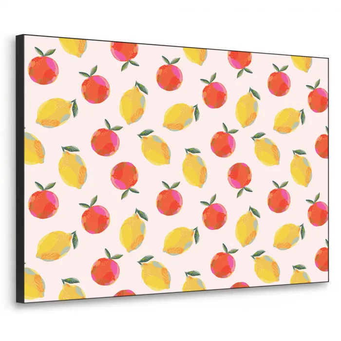 Vruchten - Sinaasappels - Citroen Textielframe zwart klein 947 -3d