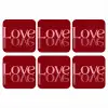 Love - Spiegeling - Rood onderzetter kurk middel -3d