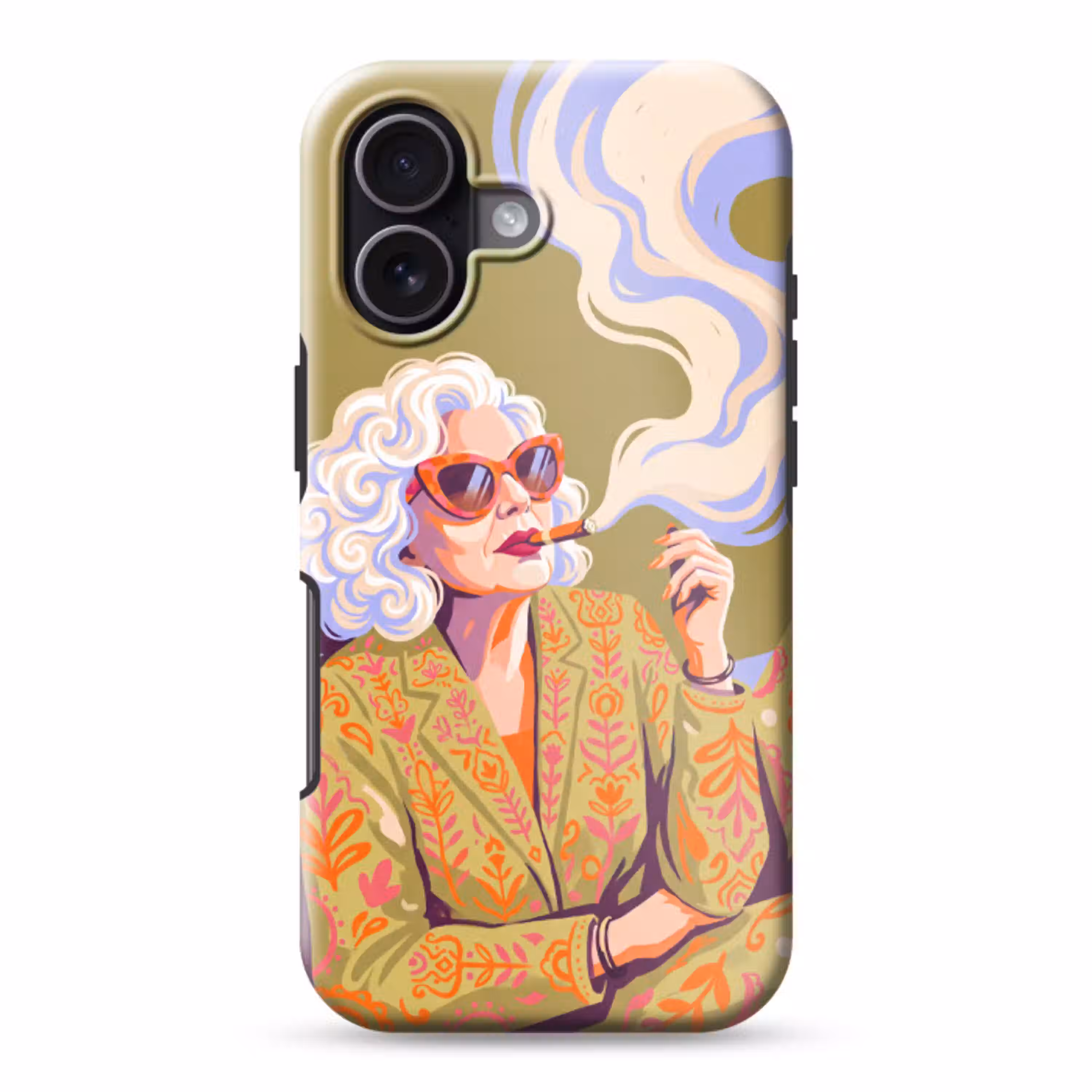 Vrouw - Zonnebril - Portret - Modern - Kleurrijk Toughcase MagSafe Apple iPhone 17 klein -3d